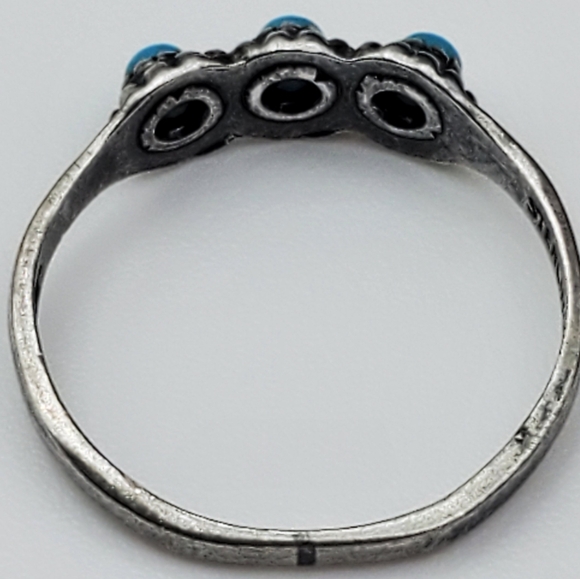 OLD PAWN STERLING SILVER NATIVE AMERICAN NATURAL SLEEPING BEAUTY TURQUOISE RING - Picture 9 of 10